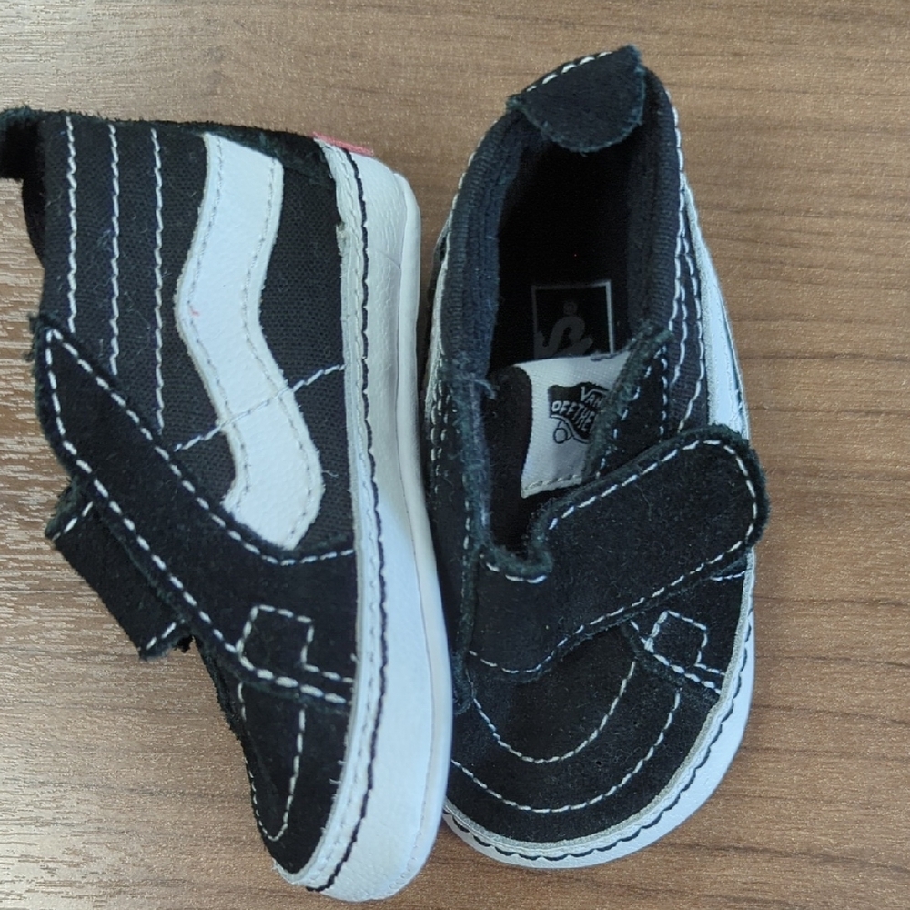 Vans Black and White Canvas Skate Sneakers